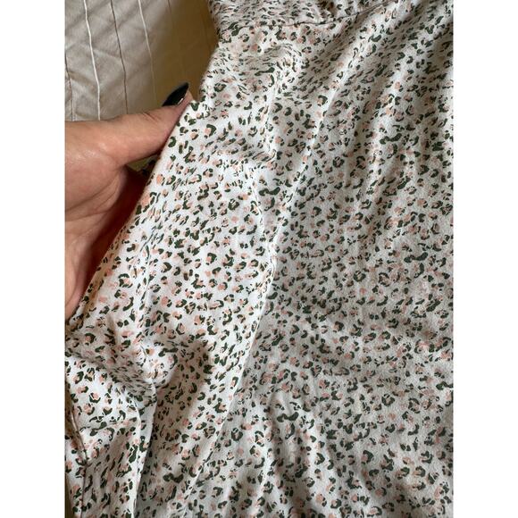 Pact Sustainable Organic Cotton Tank Dress, White/green/pink leopard Size M - Picture 7 of 8